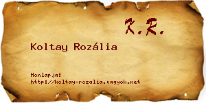 Koltay Rozália névjegykártya
